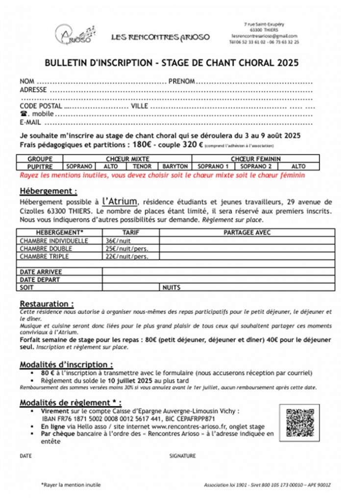 bulletin inscription stage 2025 vf